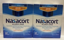Nasacort ALLERGY 24HR Nasal Spray Non-Drowsy, 2 Packs(60 sprays each)Exp:10/2025