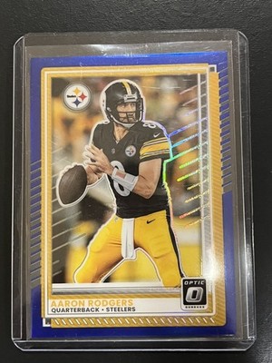 2025 Panini Donruss Optic Blue Prizm Aaron Rodgers /249 Steelers #75