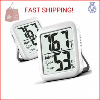 Antonki 2 Pack Room Thermometer for Home, Hygrometer Indoor Humidity Meter Gauge