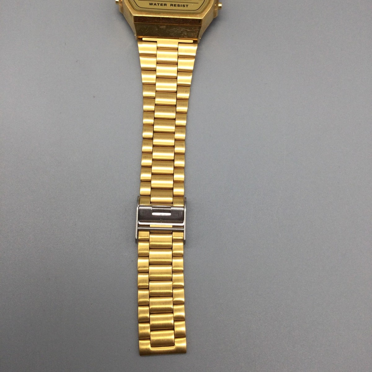 Casio 3298 A168 Mens Watch 35mm Gold Tone Digital Illuminator New