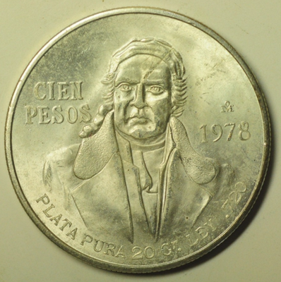 mw28403 Mexico Silver Crown - 100 Pesos 1978 Mo Mexico City Mint