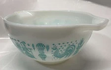 Vintage PYREX Amish Butterprint Turquoise White #441 1-1/2 Pt Cinderella Bowl