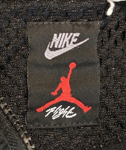 Vtg Nike Flight Track Jacket Jordan Embroidered Spell Out Logo Black 90s *READ* - Picture 7 of 12