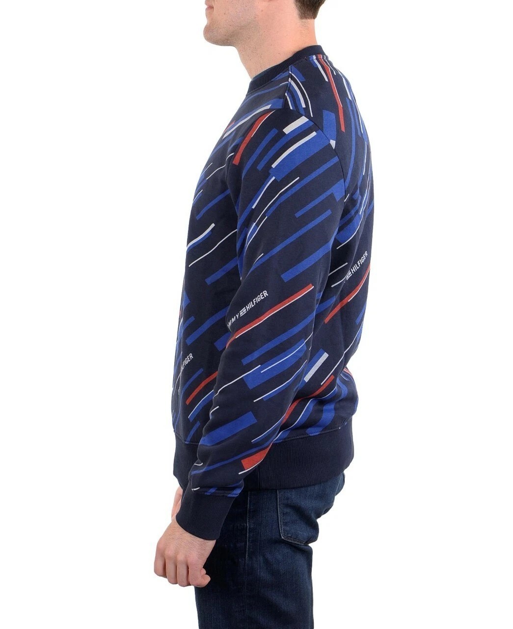 Tommy Hilfiger Men's Navy Logo Fleece Pullover Sweatshirt image 4