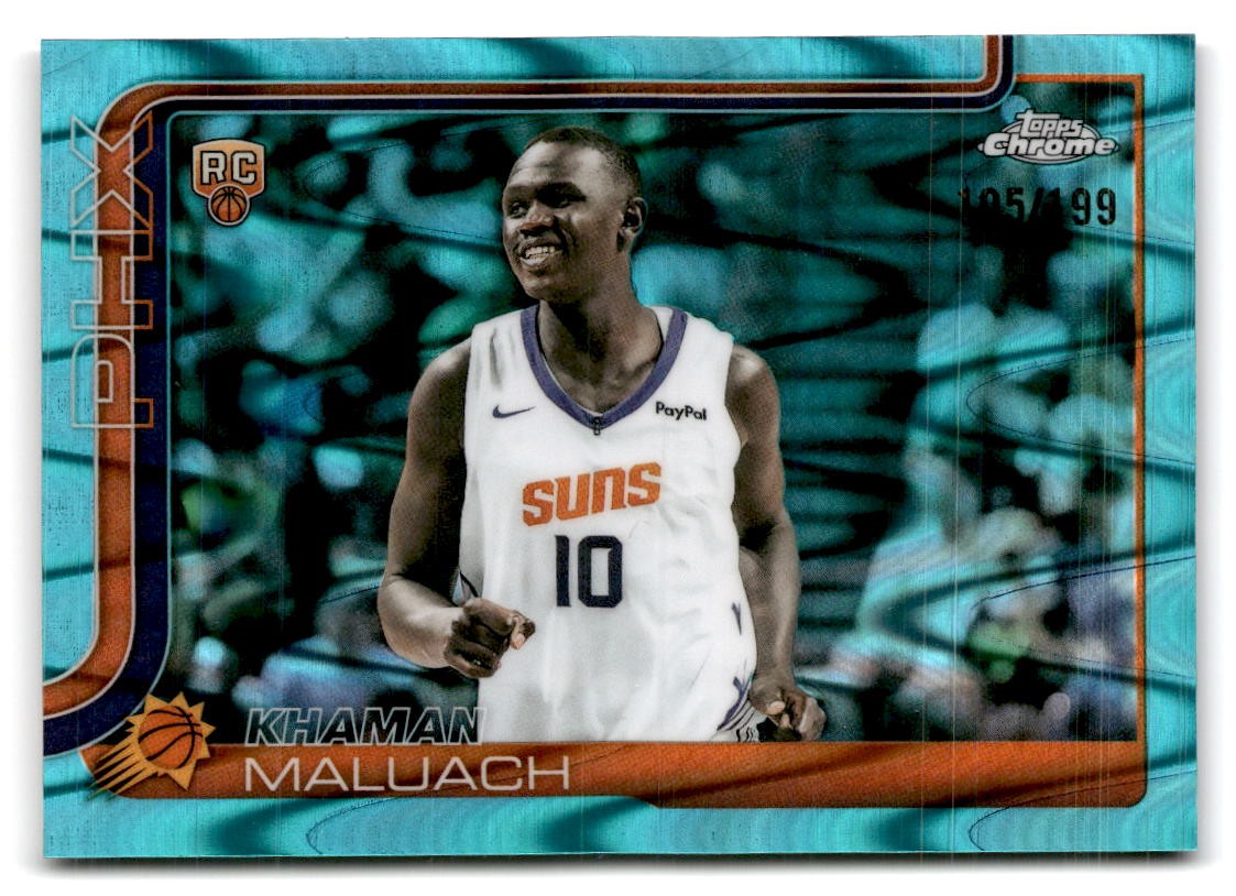 2025-26 Topps Chrome #260 Khaman Maluach Aqua RayWave Refractor #/199