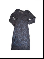 Windsor Blue Lace Glitter Round Neck Dress Size Small