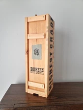 Booker's True Barrel Bourbon Empty Wooden Box w/ Sliding Wood Lid 