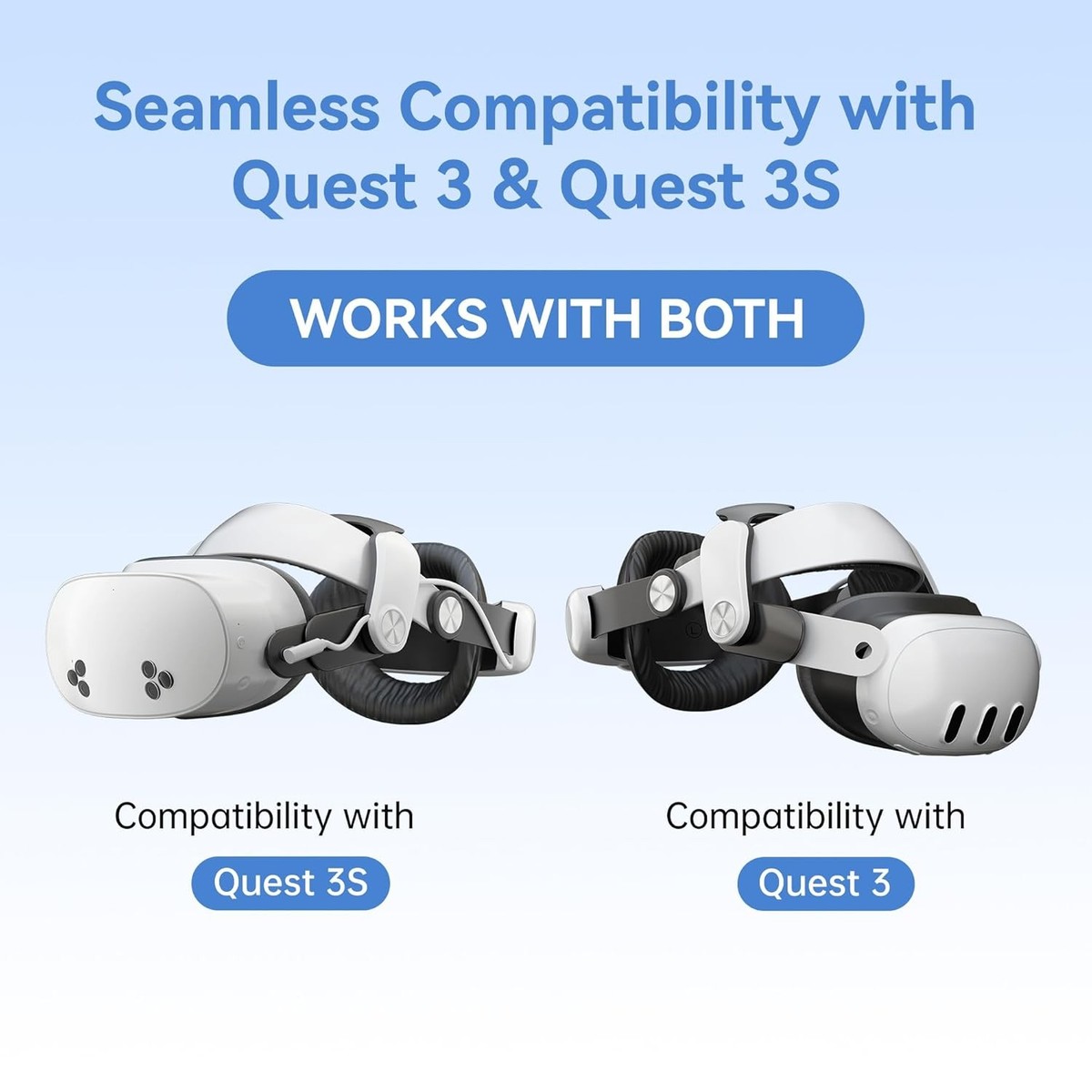 Meta Quest 3/3S VR Head Strap 8000mAh Battery Fast Charge Audio