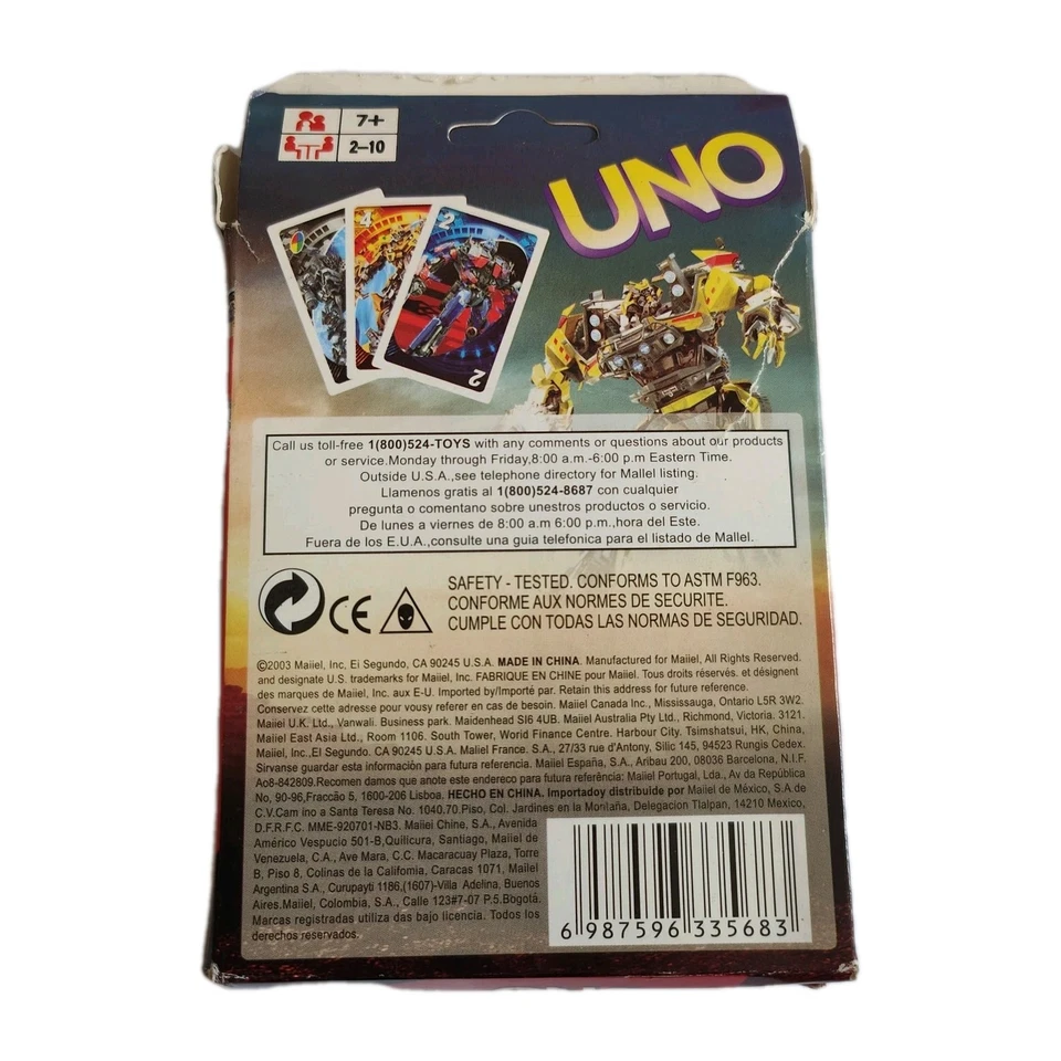 Transformers Uno Card Game TF3 2003 Vintage 2 Pack Set Good Condition Rare - Image 3 of 4