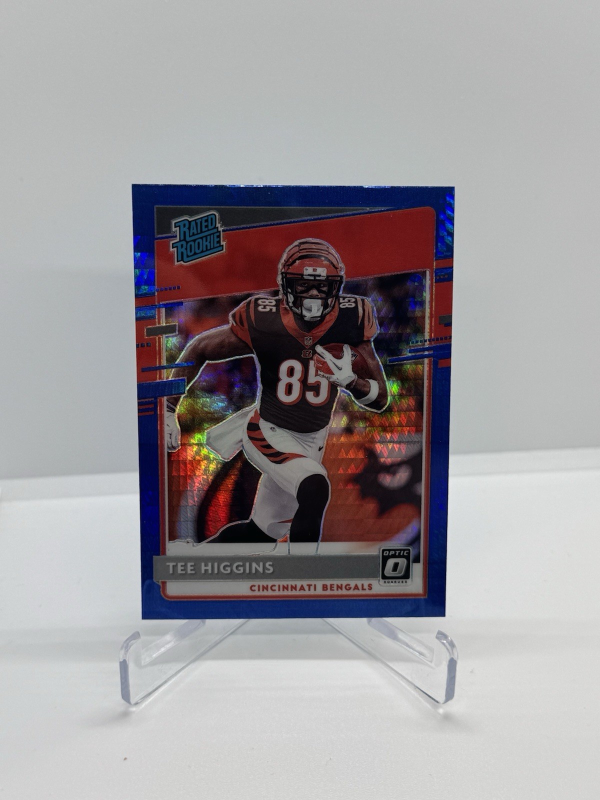 2020 Donruss Optic #160 Tee Higgins Blue Hyper ROOKIE RC