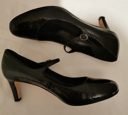FILIPO RAPHAEL Sz 40 Or 9 Black Patent Leather Mary Jane Heels Shoes - Picture 1 of 7