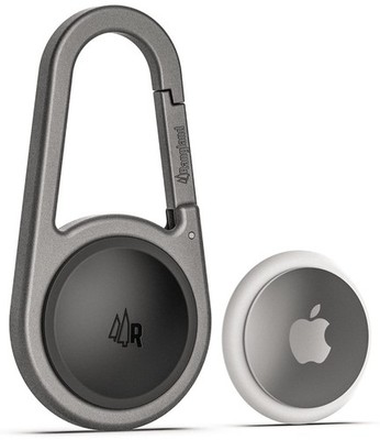 RANGLAND Carabiner AirTag Holder with Keychain - Ultra Durable 1pk, Gray