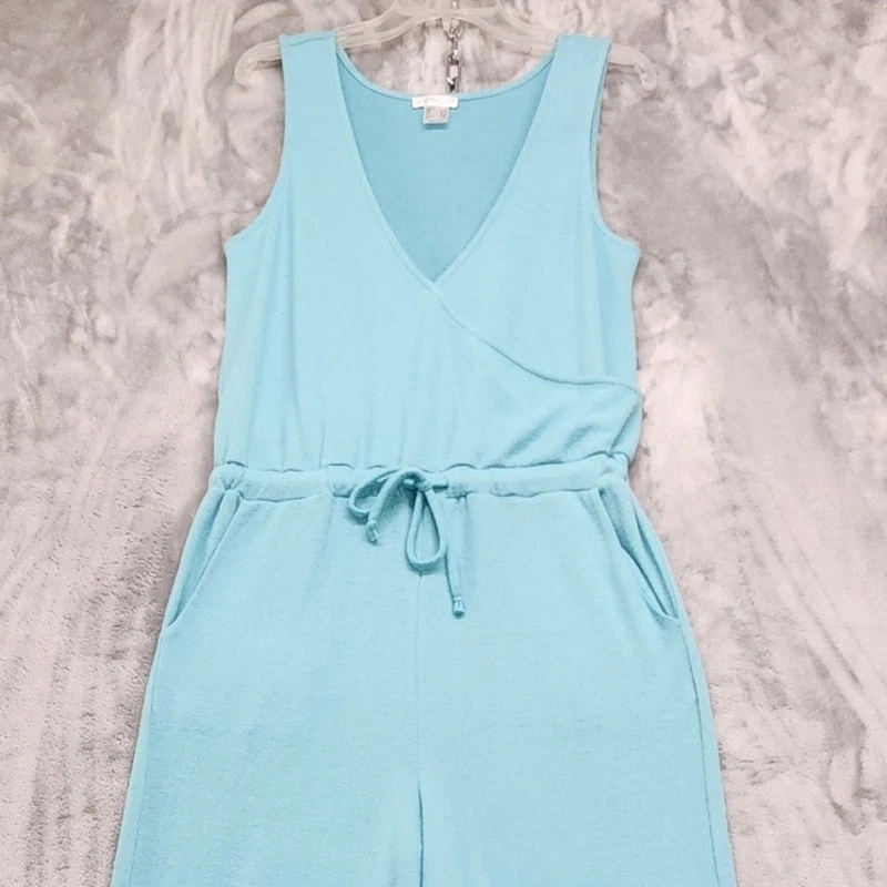 Venus комбинезон женщин M синий без рукавов с избытком шеи галстук талии широкий ноги разрез - Изображение 2 из 4