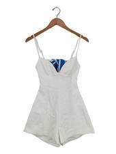 ZARA Tuta corta Donna Pantalone Taglia IT 40 bianco elegante