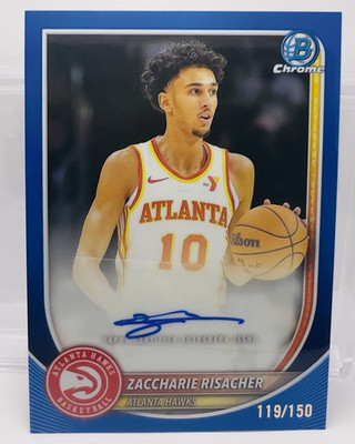 2025-26 Bowman Chrome Zaccharie Risacher RC Auto Blue Geometric /150 Hawks