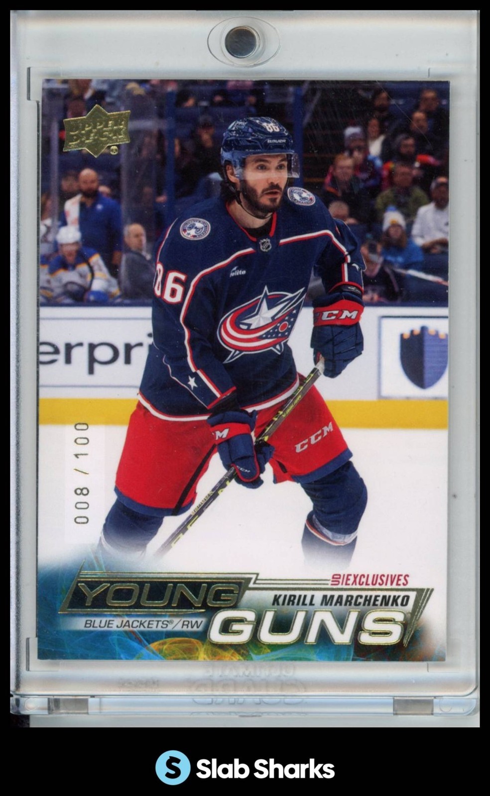 2022 UPPER DECK #718 KIRILL MARCHENKO UD EXCLUSIVES YOUNG GUNS RC ROOKIE /100