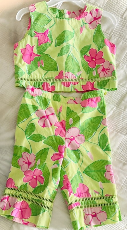 3pc Lot Lilly Pulitzer Two-Piece Matching Set Size 4T & 3T CUTE! +UCB Peach Top