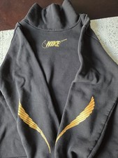 Nike Boys Black Mock Neck Sweatshirt With Gold Embroidery Size L youth