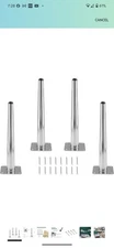 Seimneire 4pcs 10 Inch Furniture Legs, Straight Conical Metal Legs Chrome...