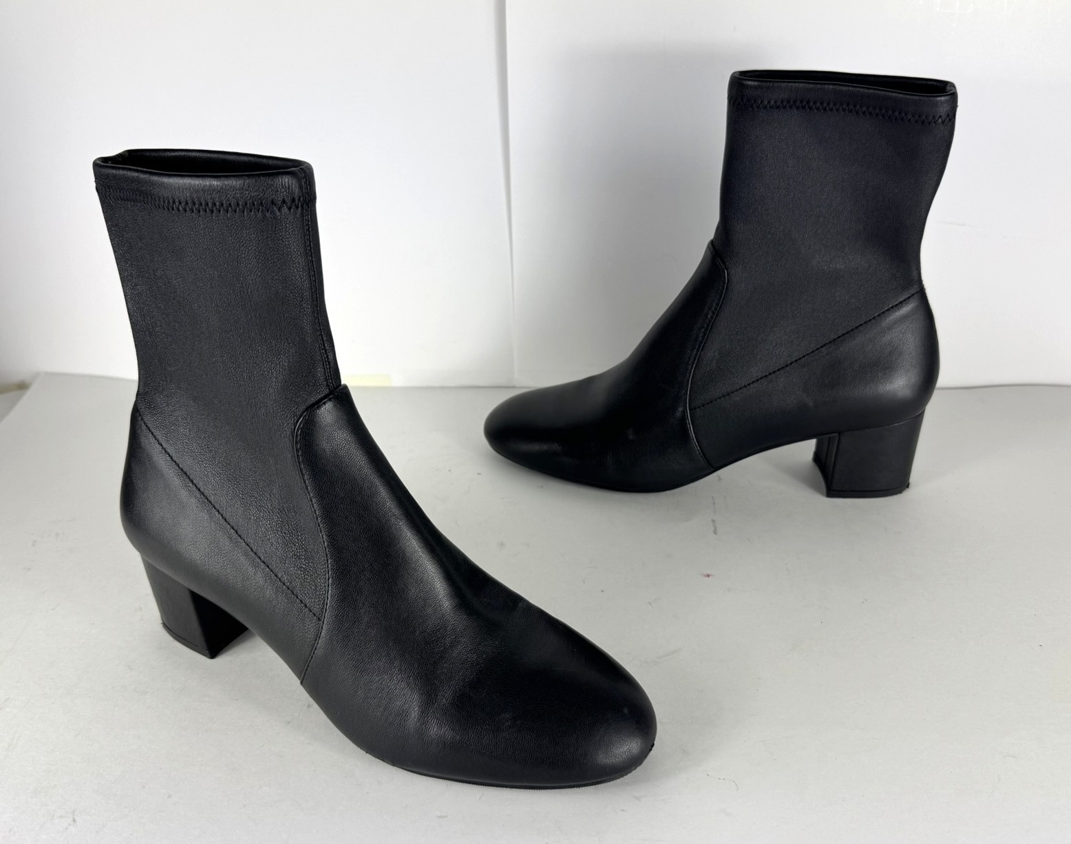 Stuart Weitzman Sofia 50 Stretch Black Leather Wo… - image 1