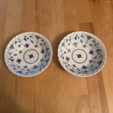 2 Finlandia Myott Blue White Cereal Bowl 6 1/2" Staffordshire England Bowls