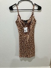 Forever 21 Animal Print Dress Chemise Mini Leopard Print Night Gown New W/ Tags