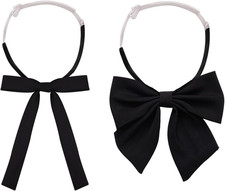 2Pcs Bow Tie for Women,Women'S Bow Ties,Black Pre-Tied Adjustable Bowties for We