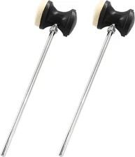 Waziaqoc 2Pcs Dual Sided Bass Drum Pedal Beater, Kick Foot 2pcs, Black 