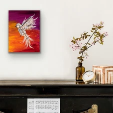 Original Acrylic Painting Wall Art "Songbird I" by Dawn M. Wayand 12x16