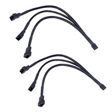 3 Way 4 Pin PWM Fan Splitter Cable,12 inch PC Extension 2 Pack 3 