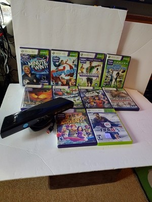 Xbox 360 Kinect Video Game Lot of 10 w/Kinect. Pre-owned Tested and Everything P