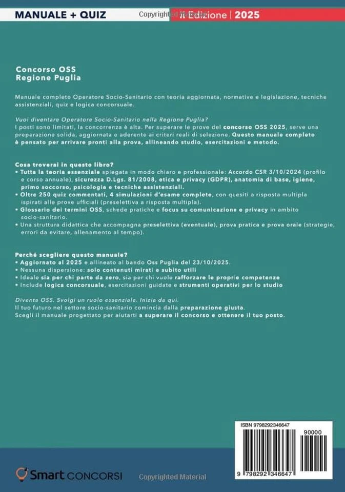 Concorso OSS – Regione Puglia: Manuale Completo Operatore Socio-Sanitario Con Te - Immagine 2 di 4