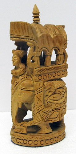 5 1/4" hand carved wooden Indian Elephant M