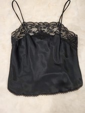 Vtg Christian Dior 1996 Neiman Marcus SZ S Black Silk Lace Camisole Flawless
