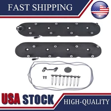 Black Cast Aluminum Valve Covers w/Coil Mounts For LS1 LS2 LS3 5.3 6.0 6.2