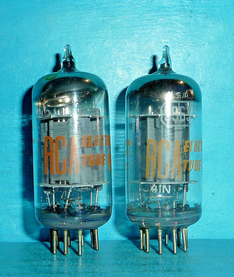 2 RCA 5963 Tubes Gray Plates Halo Getter Tested
