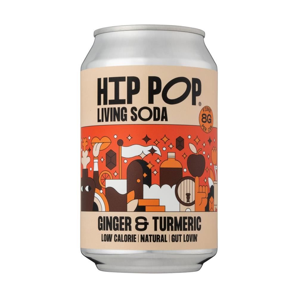 Hip Pop Living Soda Ginger & Turmeric 330 ml - 4 Pack - Image 3