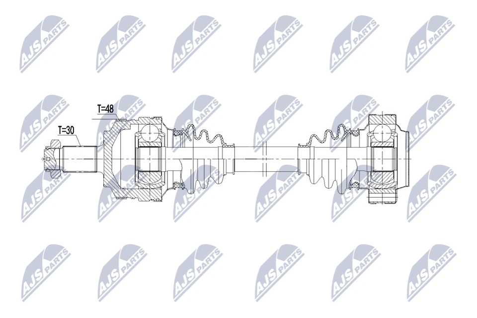 DRIVE SHAFT NPW-BM-225 FOR BMW S50B32 3.2L S50B30 3.0L 6cyl 3 E36 - Image 2 of 4