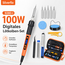 100W Digital Soldering Iron Tool Kit Solder Wire Tips Desoldering Pump Tweezers