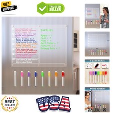 Acrylic Magnetic Dry Erase Board for Fridge, Clear Whiteboard for Refrigerato...