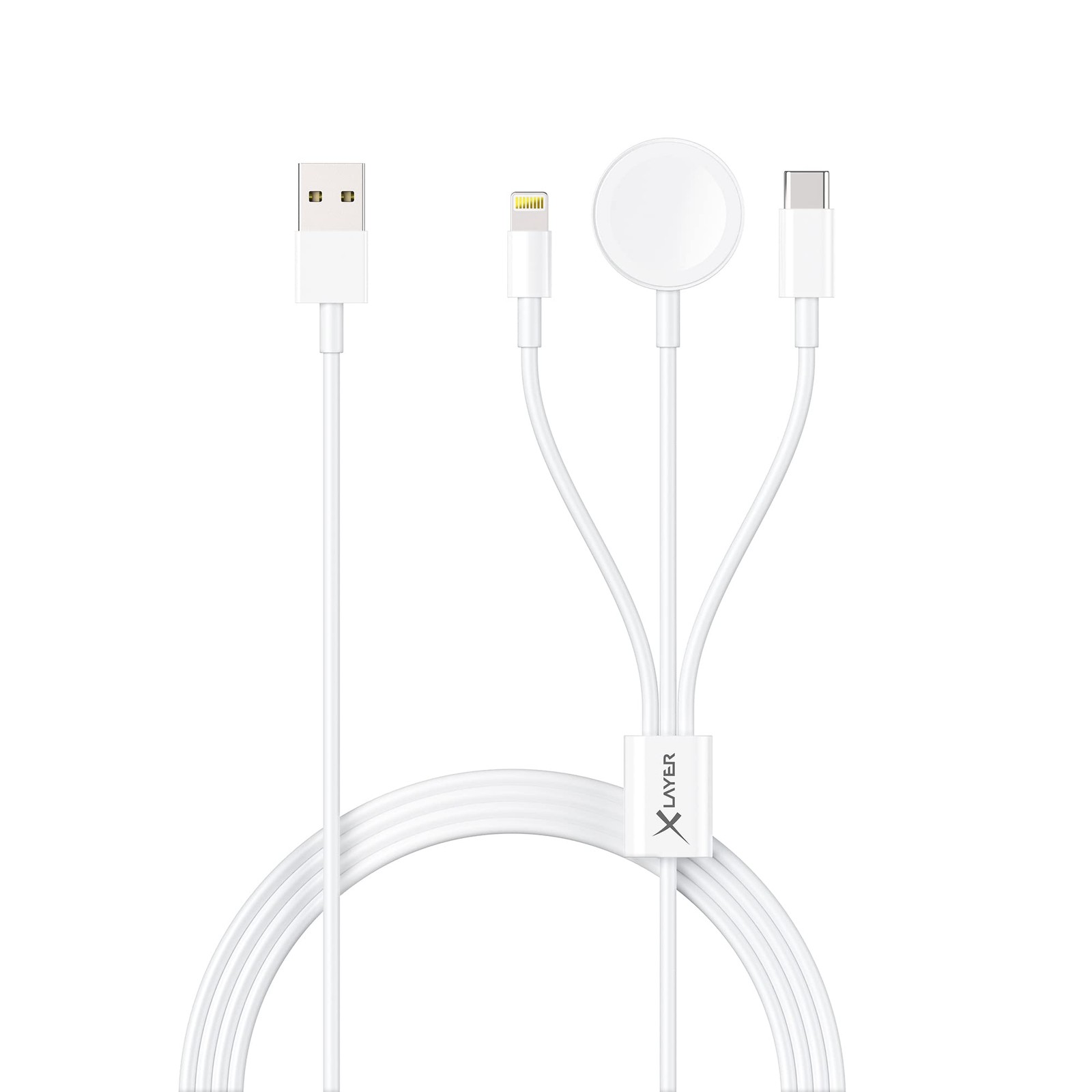 Многофункциональный Xlayer 3-в-1-Кабель mit Lightning/Беспроводной/USB-C 1,5 м Weiss