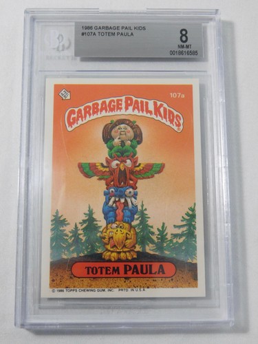 1986 Totem Paula #107A Garbage Pail Kids Beckett 8 Gem Mint Classic Sticker Set