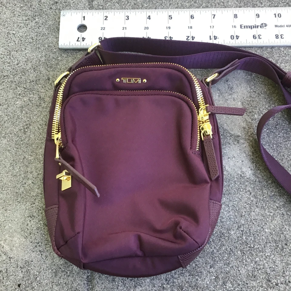 TUMI Ruma Voyageur Collection Purple Crossbody Travel Bag Strap - Image 4 of 4