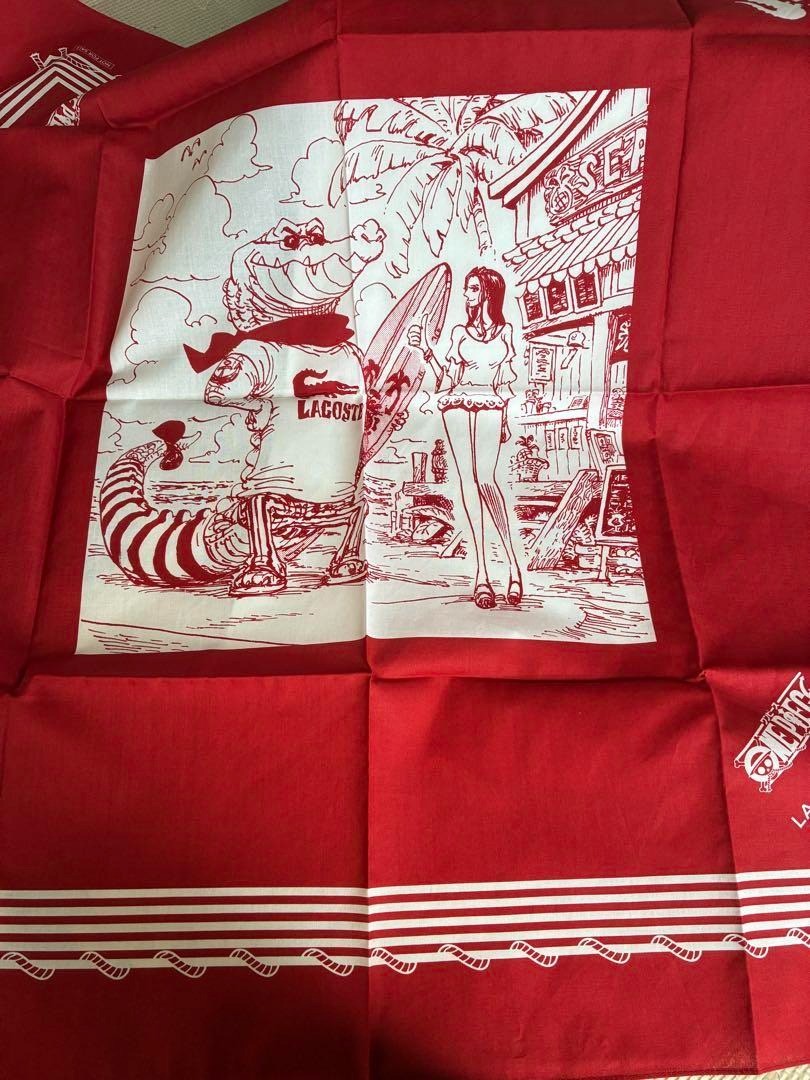 LACOSTE x ONE PIECE Crocodile Bandana RED Limited Novelty Japan