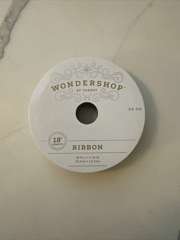 lot of 6 rolls wondershop ribbon 5/8 in wide Gold silver 18 ft Each - Image 2 of 4