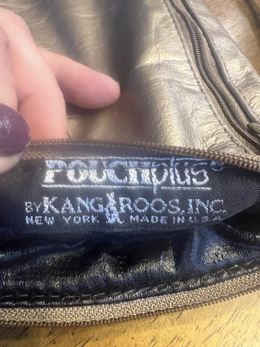 Kangaroos Inc. Metallic Bronze Shoulder Bag Gold Hardware Multiple Compartments