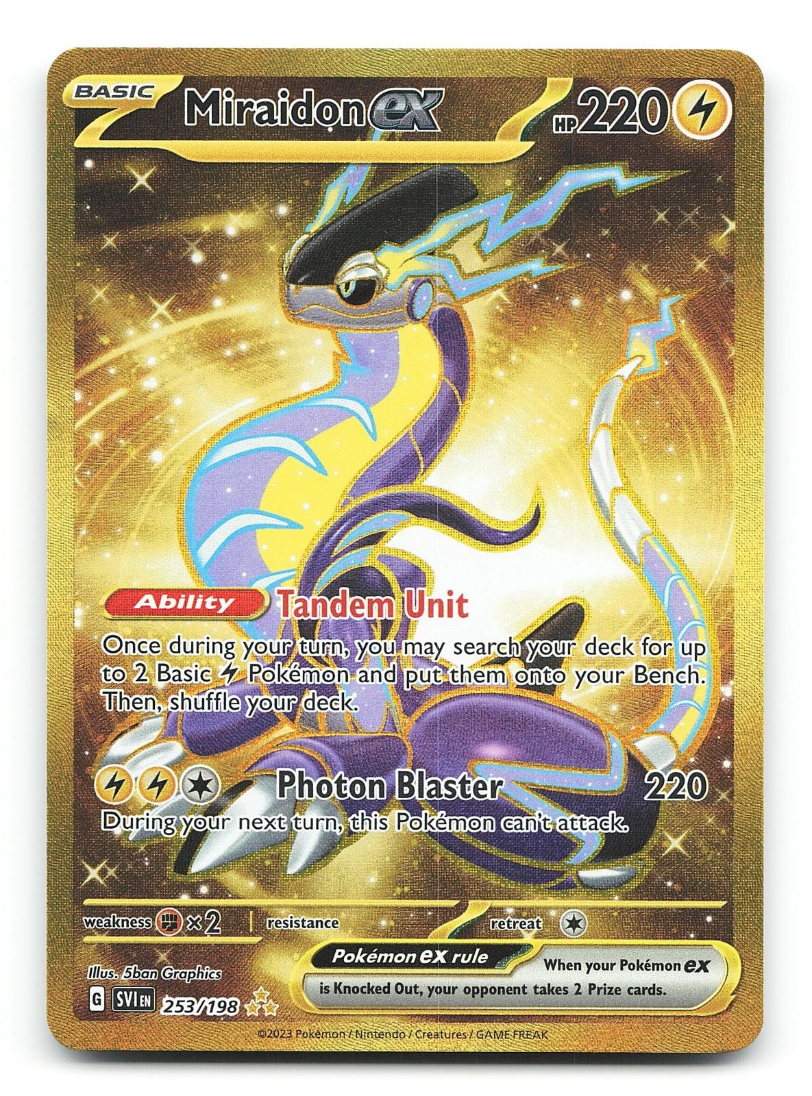 Miraidon ex 253/198 Scarlet & Violet Base Set Holo Hyper Rare Pokemon Card NM