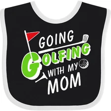 Inktastic Going Golfing With My Mom- Kids Golf Baby Bib Sports Mommy Mother Kid