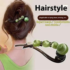 Elegant Vintage Hairpin Versatile Daily Use Gradual Beads Twist Clip Women's