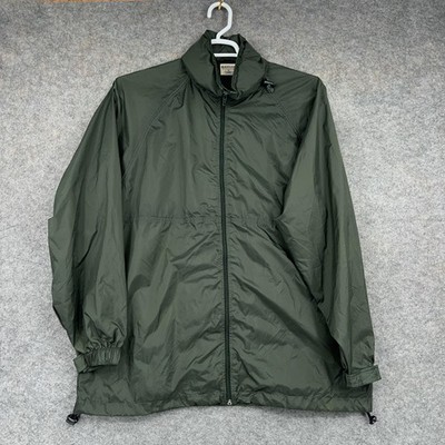 Magellan Sportswear Jacket Mens Medium Green Windbreaker Full Zip Mesh Lined